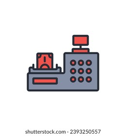 Kassiersymbol. vector.Editable stroke.linear style sign for use web design,logo.Symbol illustration.