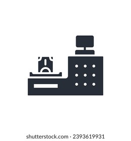 icono de cajero. vector.Curso editable.Signo de estilo lineal para uso de diseño web,logotipo.Ilustración de símbolo.