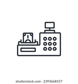 icono de cajero. vector.Curso editable.Signo de estilo lineal para uso de diseño web,logotipo.Ilustración de símbolo.