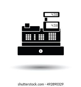 Cashier icon. White background with shadow design. Vector illustration.