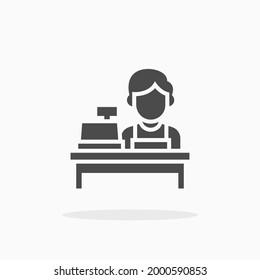 Icono de cajero. Para tu diseño, logotipo. Ilustración vectorial.