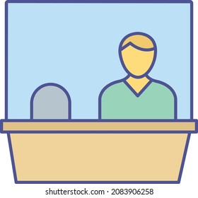 Icono de vector aislado de cajero que puede modificar o editar fácilmente

