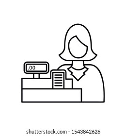 Cashier linear icon concept. Cashier line vector sign, symbol. Simple element illustration.