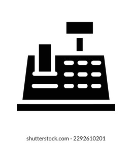 cashier machine glyph icon illustration vector graphic