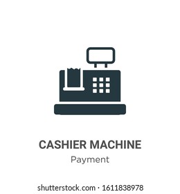 Cashier machine glyph icon vector on white background. Flat vector cashier machine icon symbol sign from modern payment collection for mobile concept and web apps design.