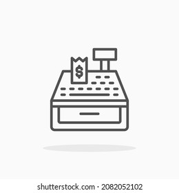 Cashier Machine icon. Editable Stroke and pixel perfect. Outline style. Vector illustration. Enjoy this icon for your project.