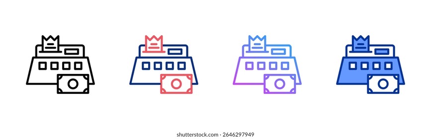 Cashier Machine icon sheet multiple style collection