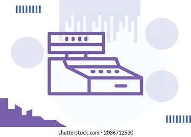 Cashier machine icon symbol sign from modern economy collection for mobile concept and web apps design. Business and finance related vector line icons. 