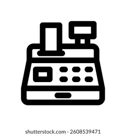 cashier machine line icon. Clean and minimalist vector icon for websites, mobile apps, presentations, and logos. Fully scalable and customizable for any project.