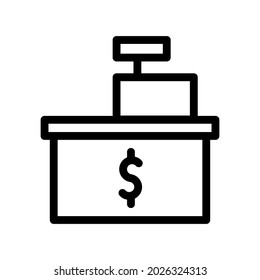 cashier machine line icon illustration vector graphic

