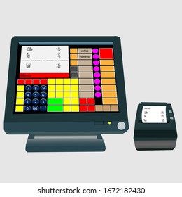 cashier machine and printer that is usually found in cashiers cafes and restaurants