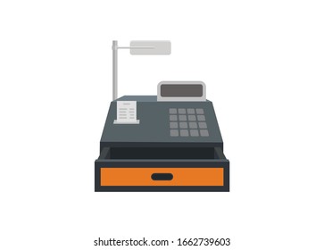 Cashier machine. Simple flat illustration