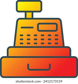 Icono vectorial de la máquina del cajero. Se puede usar para imprimir, móviles y aplicaciones web.