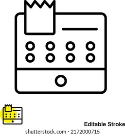 Cashier Machine Vector Line Icon