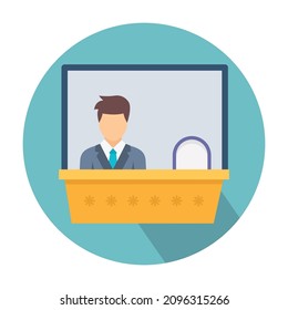 Icono de vector de fondo plano del hombre de caja que puede modificar o editar fácilmente 