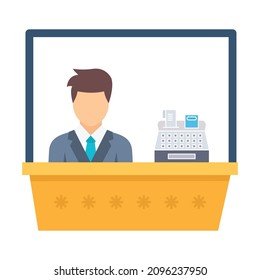 Hombre de caja Icono vector plano que puede modificar o editar fácilmente 
