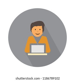 Cashier Man Icon. Supermarket Cashier Illustration, Customer Icon