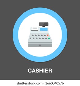 Cashier Payment. Vector Cash Machine Illustration - Money Payment Icon