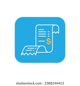 Cashier receipt icon, receipt bill, thin line symbol for web and mobile phone on white background - editable stroke vector illustration