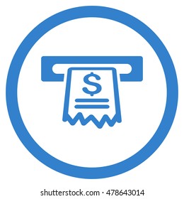 Cashier Receipt rounded icon. Vector illustration style is flat iconic symbol, cobalt color, white background.