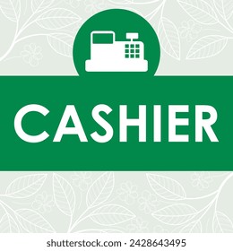 cashier signage vector illustration, ready to print