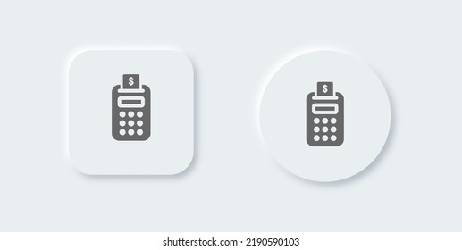 Cashier solid icon in neomorphic design style. Finance signs vector illustration.