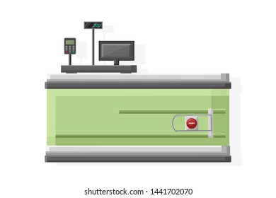 Cashier in the supermarket Vector flat style isolated on white