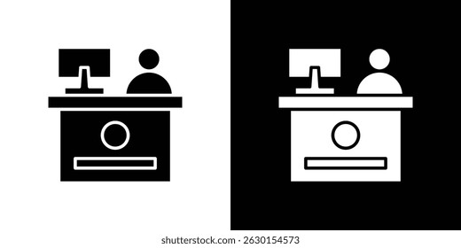 Kasse-Tisch-Icon-Konzept, Vektorgrafik