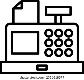 Cashier Vector Icon Line Style