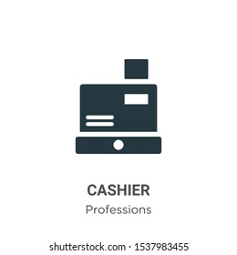 Cashier vector icon on white background. Flat vector cashier icon symbol sign from modern professions collection for mobile concept and web apps design.