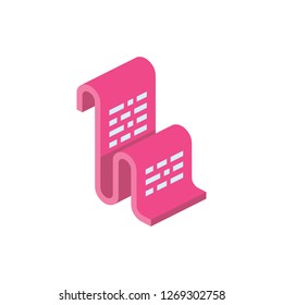 Cashier's check 3D Vector Isometric icon