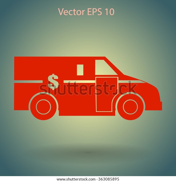 cash-in-transit vehikle with the dollar on
the back vector
illustration