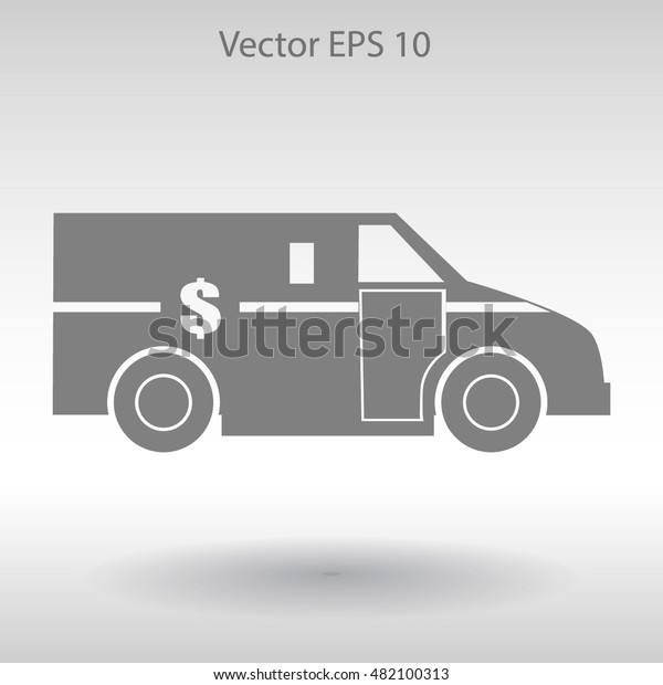 cash-in-transit vehikle with the dollar on
the back vector
illustration