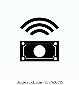 Cashless Icon. Modern Methods to Pay, Virtual Transaction Symbol  - Vector.