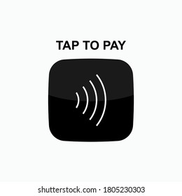 Cashless Icon with Text Tap to Pay. Modern Payment Methods Symbol - Vector.