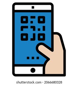 CASHLESS LINE COLOR ICON VECTOR