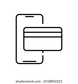 Cashless mobile payment icon vector. NFC payment linear icon