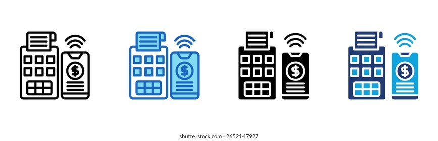 Cashless Pay icon Multi Style Vector Illustration