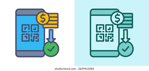 Icono de pago sin efectivo Ilustración vectorial whitegreen