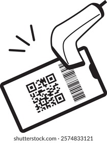 Cashless payment with barcode scanning on smartphone. digital transactions and modern retail.