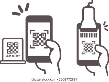 Cashless payment OR code 2D barcode Barcode payment
