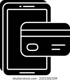 A cashless payment glyph icon design