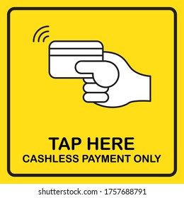 Cashless payment sign vector for poster, print, banner. Business digital marketing technology new normal.