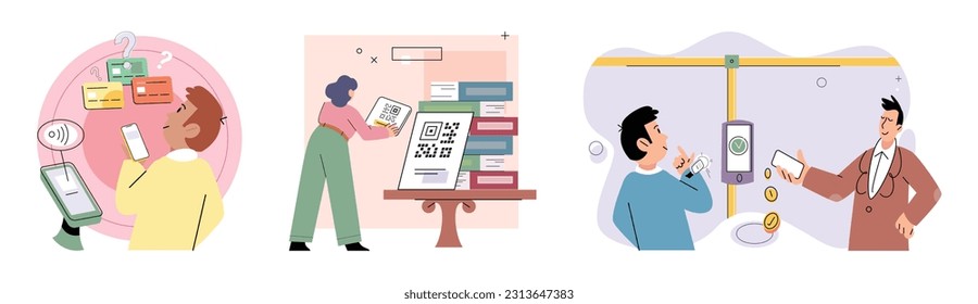 Cashless payment. Vector illustration. Many countries are working towards creating cashless society by promoting digital payments Cashless transactions offer improved security compared to carrying