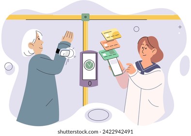 Pago sin costo. Ilustración vectorial. Los pagos móviles sin efectivo ofrecen comodidad para dividir facturas o realizar transferencias entre pares Las plataformas de pago en línea suelen ofrecer protección y disputa al comprador