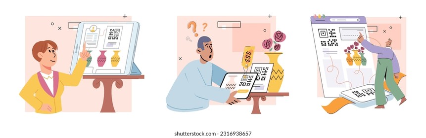 Cashless payment. Vector illustration. Online payment platforms often offer buyer protection and dispute resolution mechanisms Touchless payment systems are designed to be user-friendly and intuitive