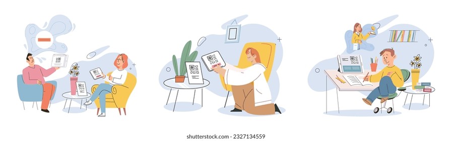 Pago sin costo. Ilustración vectorial. Los minoristas en línea suelen ofrecer incentivos o descuentos para elegir opciones de pago sin efectivo La tecnología de pago sin contacto depende de la tecnología inalámbrica de corto alcance