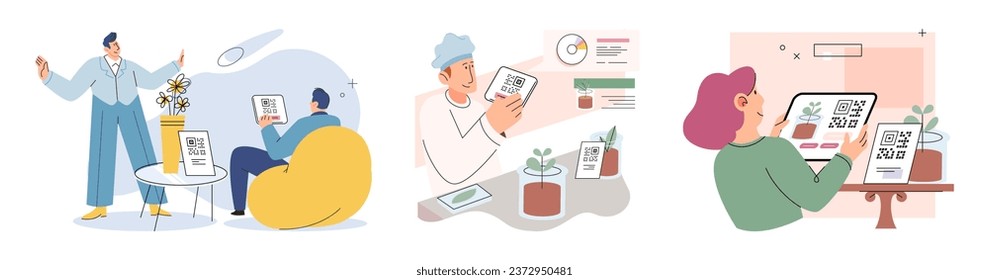 Cashless payment. Vector illustration. Online marketplaces often provide range of secure payment options for buyers Touchless payment methods are compatible with wide range of devices, including
