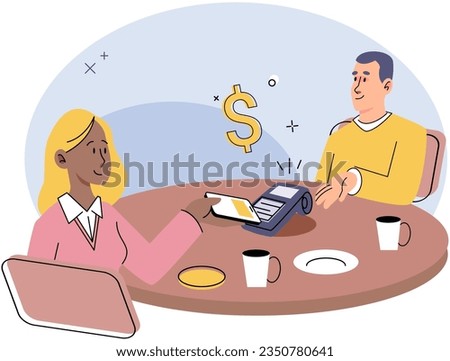 Cashless payment. Vector illustration. The simplicity and speed of contactless payments make them popular among busy consumers Wireless payment systems utilize encryption technology to ensure secure