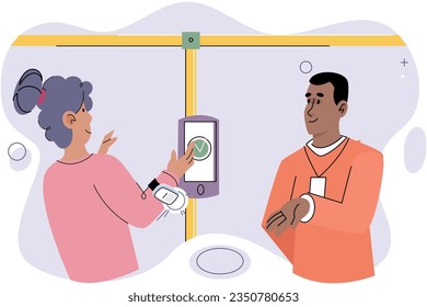 Cashless payment. Vector illustration. Touchless payment methods are especially useful in situations where hygiene is important Retailers are increasingly adopting contactless payment systems to cater